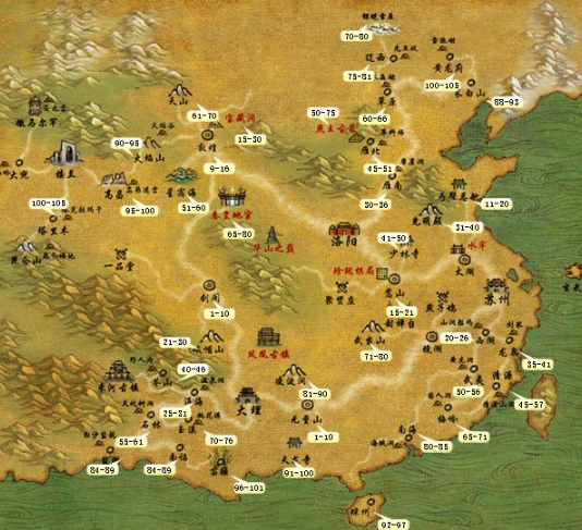 《天龙八部》中了解游戏世界中的各个地图。