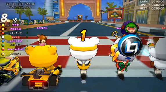 如何在《跑跑卡丁车》中与其他玩家竞争？