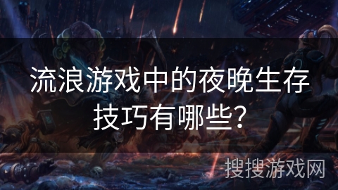 流浪游戏中的夜晚生存技巧有哪些?