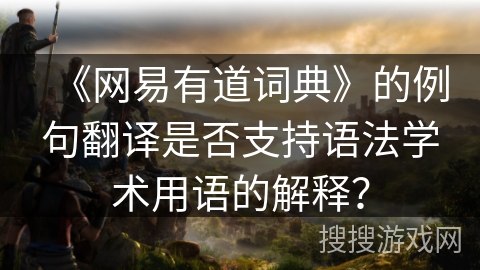 《网易有道词典》的例句翻译是否支持语法学术用语的解释? 《网易有道词典》的例句翻译是否支持语法学术用语的解释?