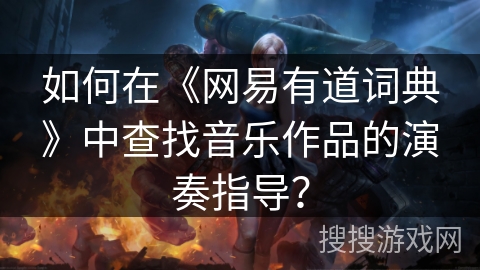 如何在《网易有道词典》中查找音乐作品的演奏指导？