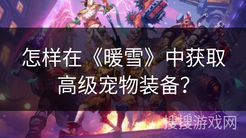 怎样在《暖雪》中获取高级宠物装备？