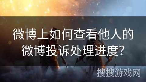 微博上如何查看他人的微博投诉处理进度？
