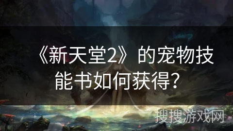 《新天堂2》的宠物技能书如何获得？