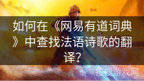 如何在《网易有道词典》中查找法语诗歌的翻译？