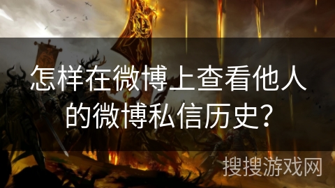 怎样在微博上查看他人的微博私信历史？