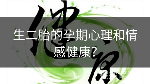 生二胎的孕期心理和情感健康？