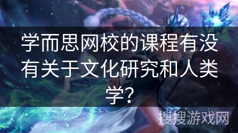 学而思网校的课程有没有关于文化研究和人类学？