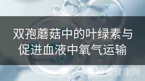 双孢蘑菇中的叶绿素与促进血液中氧气运输