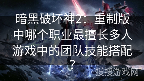 暗黑破坏神2：重制版中哪个职业最擅长多人游戏中的团队技能搭配？