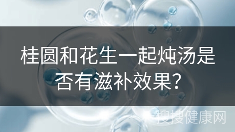 桂圆和花生一起炖汤是否有滋补效果？