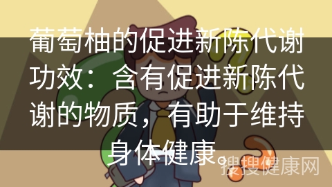 葡萄柚的促进新陈代谢功效：含有促进新陈代谢的物质，有助于维持身体健康。