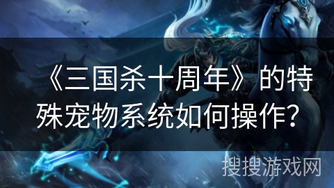 《三国杀十周年》的特殊宠物系统如何操作？