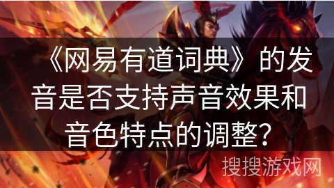 《网易有道词典》的发音是否支持声音效果和音色特点的调整？