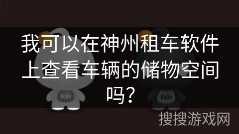 我可以在神州租车软件上查看车辆的储物空间吗? 我可以在神州租车软件上查看车辆的储物空间吗?