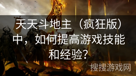 天天斗地主（疯狂版）中，如何提高游戏技能和经验？