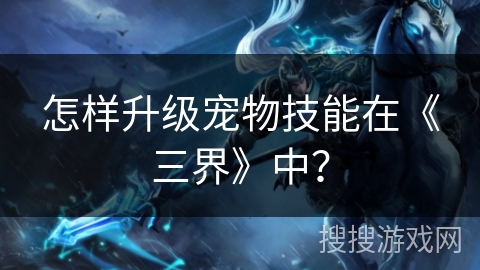 怎样升级宠物技能在《三界》中？