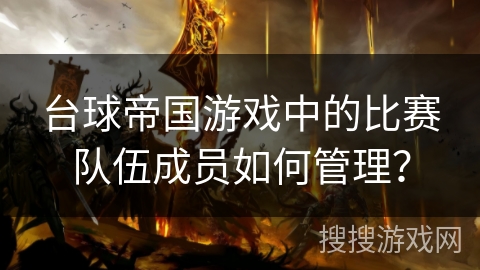 台球帝国游戏中的比赛队伍成员如何管理？