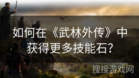 如何在《武林外传》中获得更多技能石？
