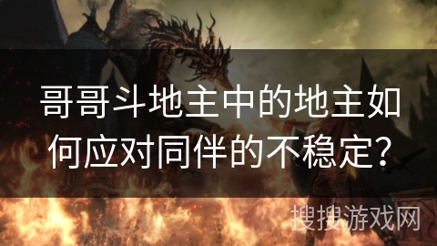 哥哥斗地主中的地主如何应对同伴的不稳定？