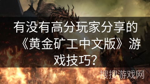 有没有高分玩家分享的《黄金矿工中文版》游戏技巧？