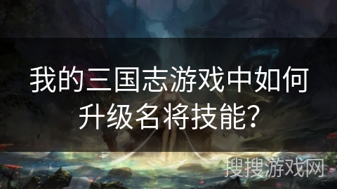 我的三国志游戏中如何升级名将技能？