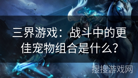 三界游戏：战斗中的更佳宠物组合是什么？