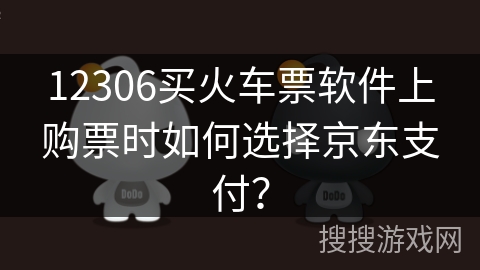 12306买火车票软件上购票时如何选择京东支付？