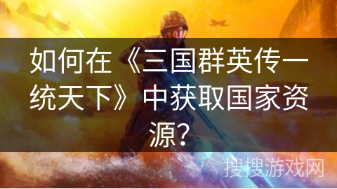 如何在《三国群英传一统天下》中获取国家资源？