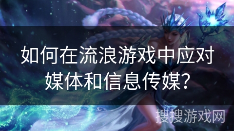 如何在流浪游戏中应对媒体和信息传媒? 如何在流浪游戏中应对媒体和信息传媒?