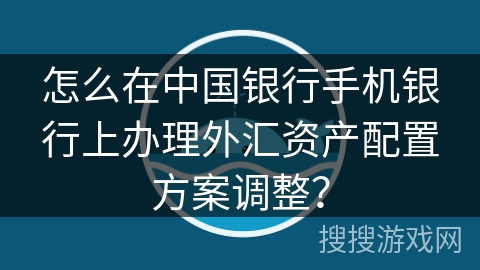 怎么在中国银行手机银行上办理外汇资产配置方案调整？