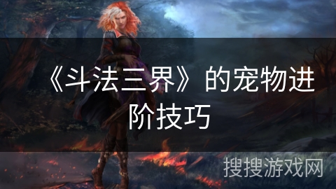 《斗法三界》的宠物进阶技巧