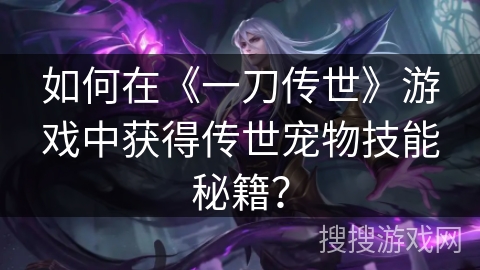 如何在《一刀传世》游戏中获得传世宠物技能秘籍？