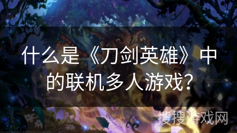 什么是《刀剑英雄》中的联机多人游戏？