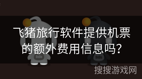 飞猪旅行软件提供机票的额外费用信息吗？