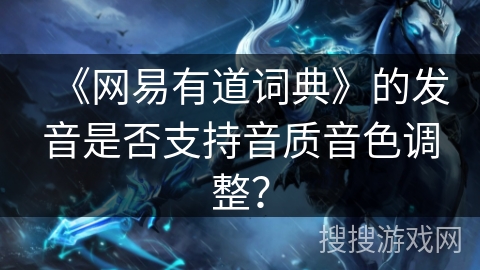 《网易有道词典》的发音是否支持音质音色调整？
