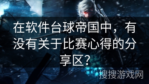 在软件台球帝国中，有没有关于比赛心得的分享区？