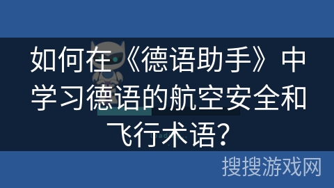如何在《德语助手》中学习德语的航空安全和飞行术语？
