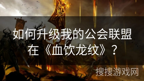 如何升级我的公会联盟在《血饮龙纹》？