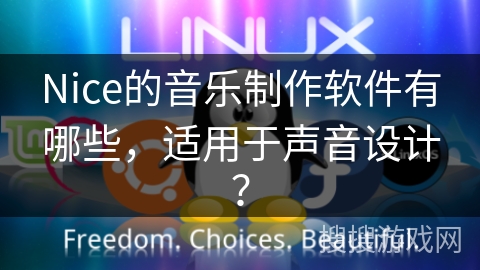 Nice的音乐制作软件有哪些，适用于声音设计？