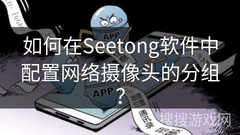 如何在Seetong软件中配置网络摄像头的分组？