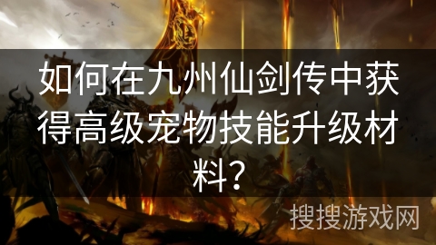 如何在九州仙剑传中获得高级宠物技能升级材料？