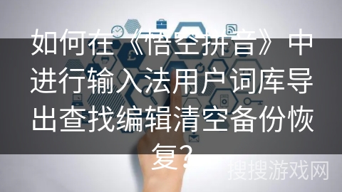 如何在《悟空拼音》中进行输入法用户词库导出查找编辑清空备份恢复？