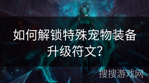 如何解锁特殊宠物装备升级符文？