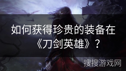如何获得珍贵的装备在《刀剑英雄》？