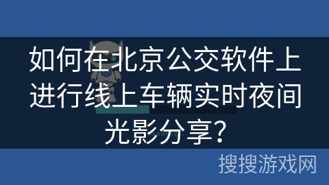 如何在北京公交软件上进行线上车辆实时夜间光影分享？