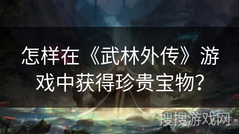 怎样在《武林外传》游戏中获得珍贵宝物？