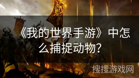 《我的世界手游》中怎么捕捉动物？