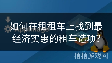 如何在租租车上找到最经济实惠的租车选项？