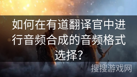 如何在有道翻译官中进行音频合成的音频格式选择？
